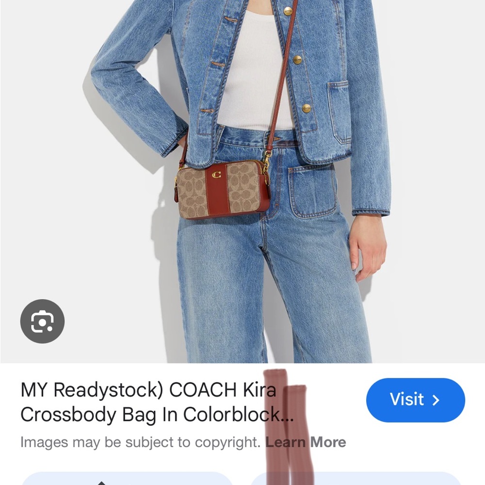 Coach Colorblock Kira Crossbody Bag in Brown and Red